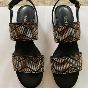 Brand New Vaneli Hobie Black Nappa Sandals Size 5